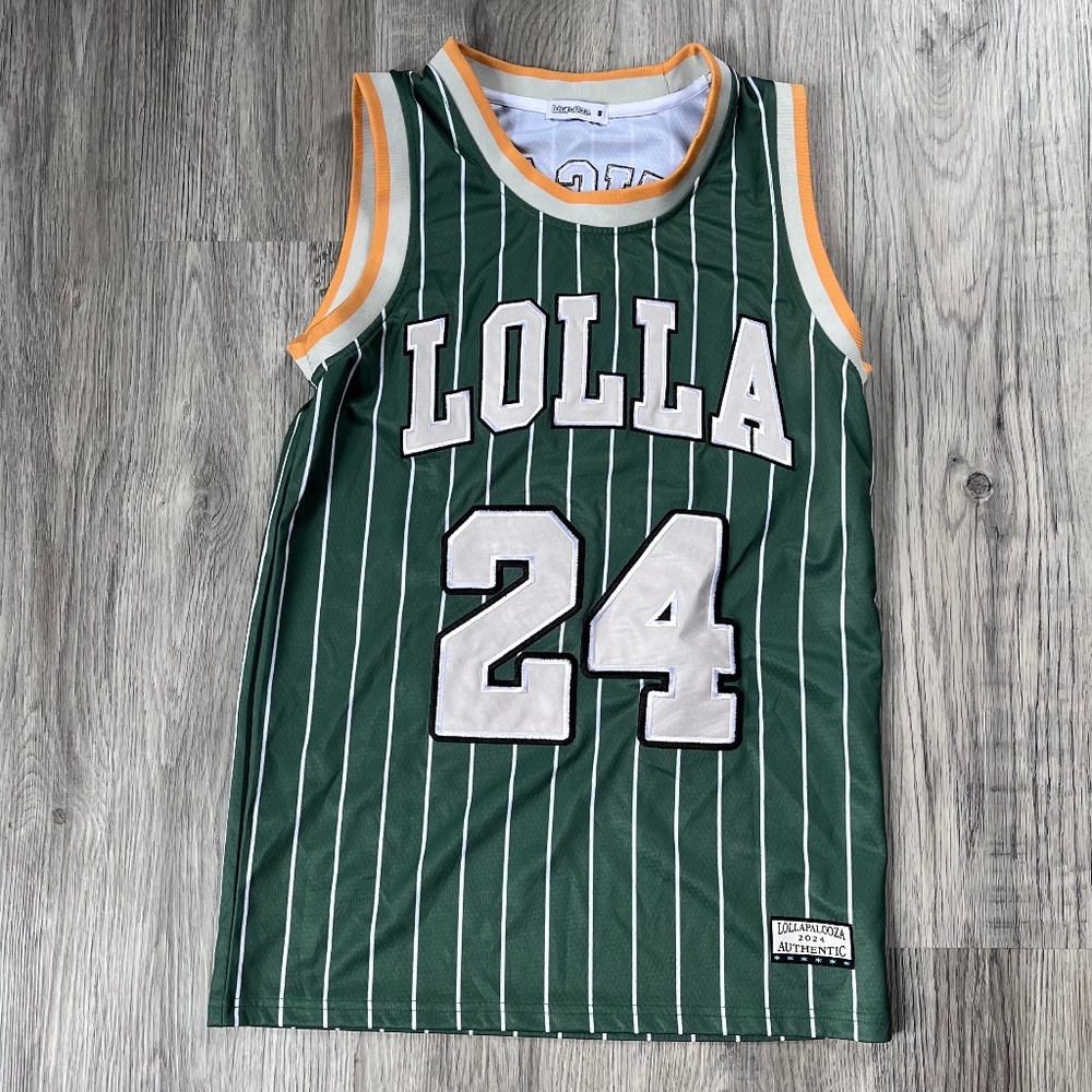 Lollapalooza Green Pinstripe Basketball Jersey